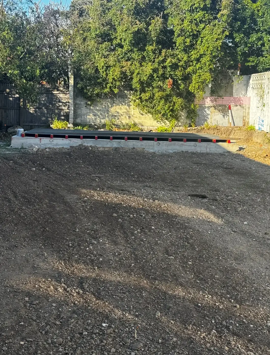 Excavated and poured footings at the Annie St build in Brisbane
