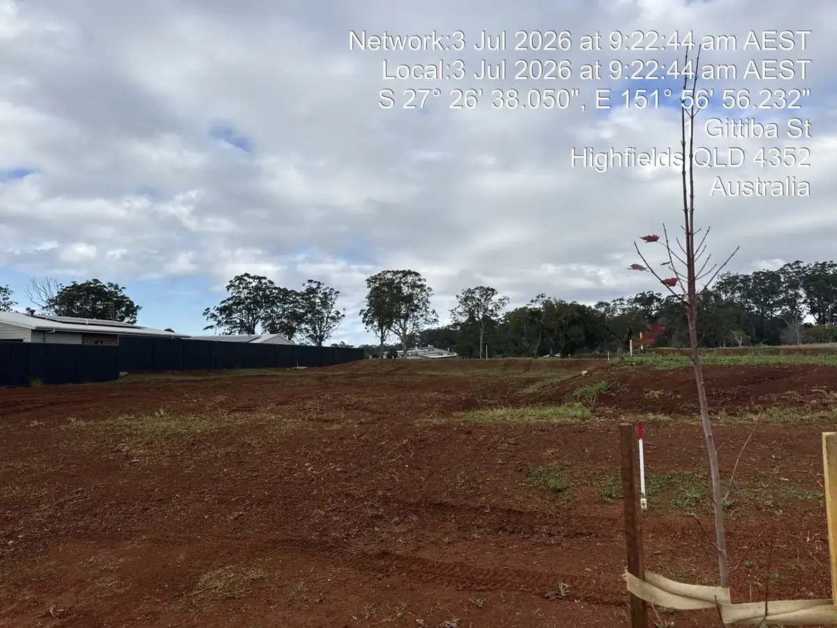Levelled red-soil building block at Gittaba Street, Highfields, Toowoomba
